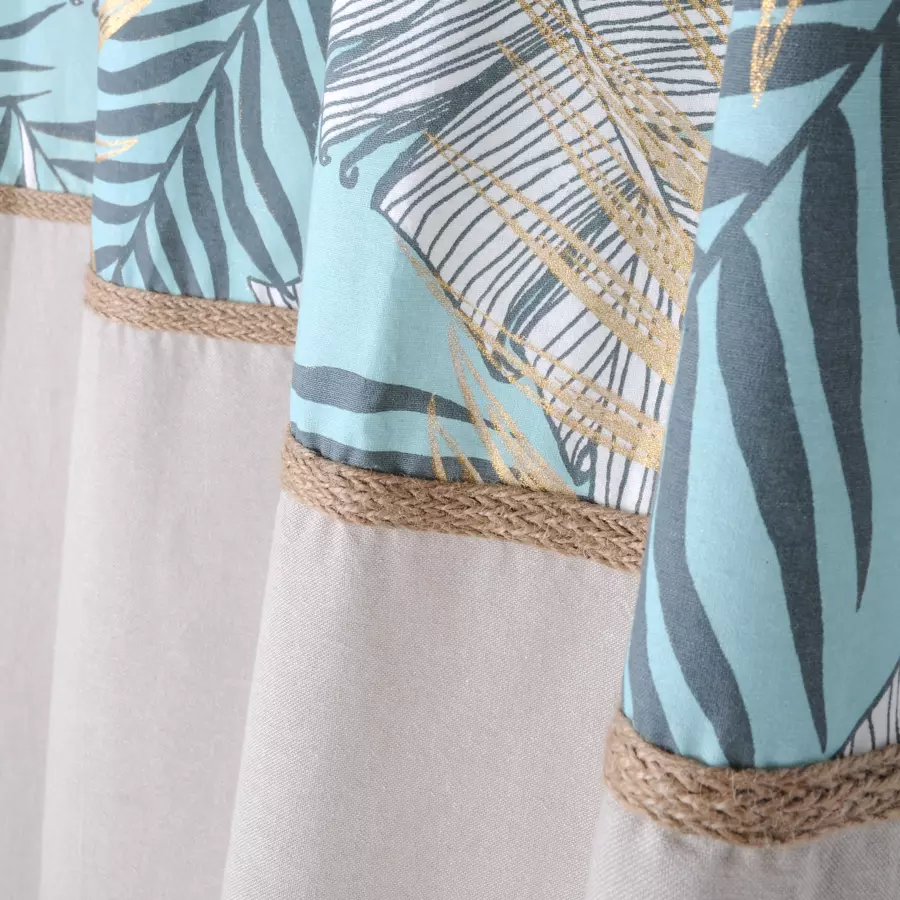 Rideau coton (140 x 260 cm) Longbeach Bleu lagon 5