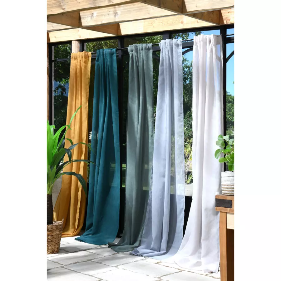Voilage galon fronceur (140 x 260 cm) Derby Bleu canard 5