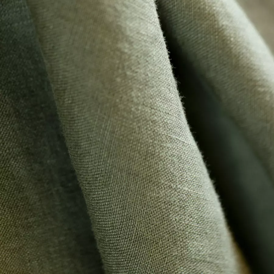 Rideau lin lavé ajustable (140 x max 270 cm) Louise Vert romarin 5