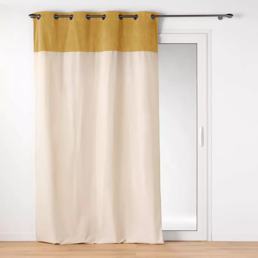 Cortina con rizos (140 x 240 cm) Tesa Amarillo ocre