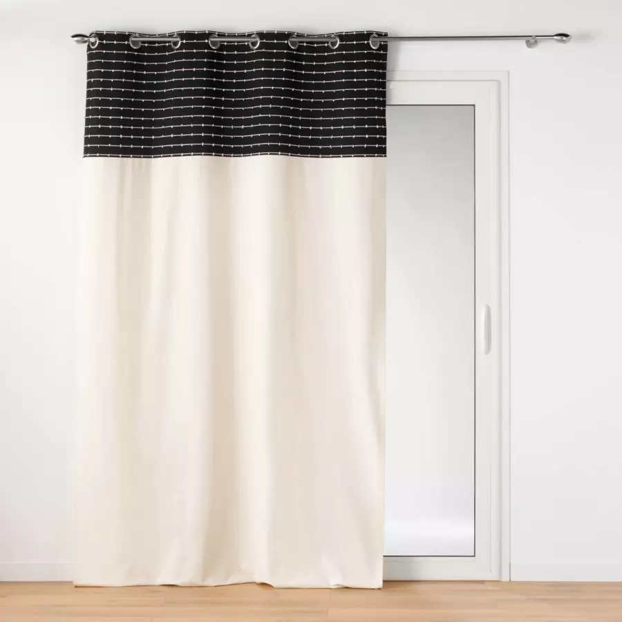 Cortina algodón reciclado (140 x 240 cm) Linechic Negro