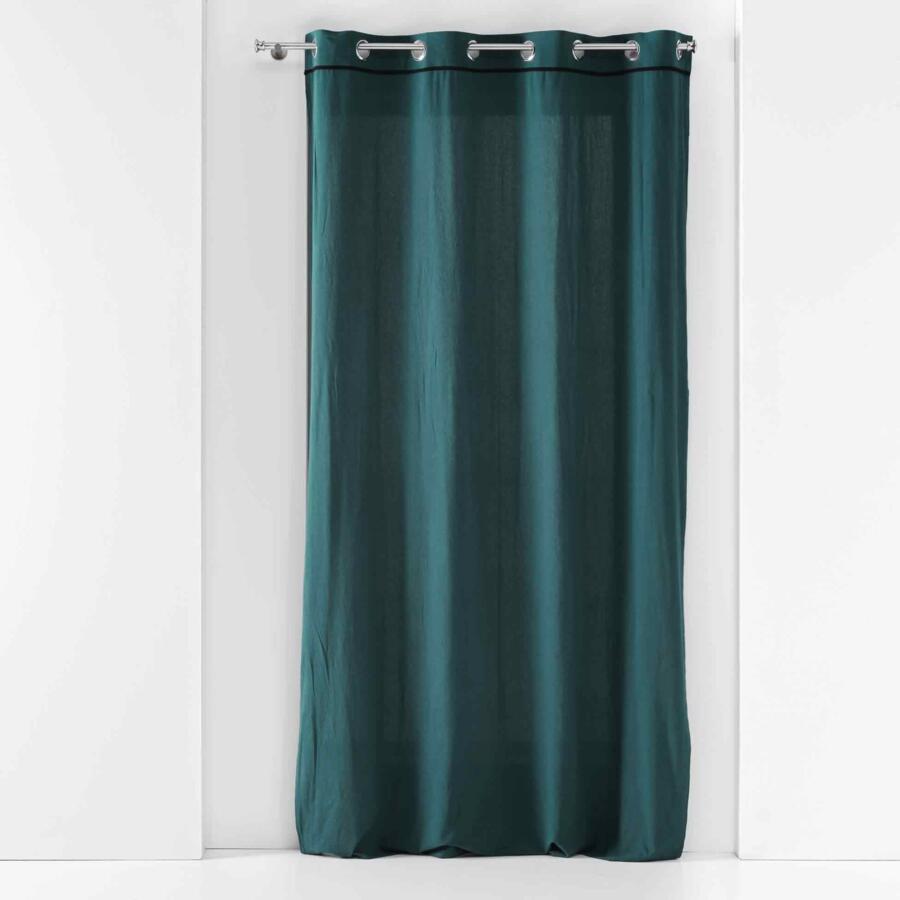 Tenda cotone lavato (135 x 240 cm) Linette Blu petrolio 4