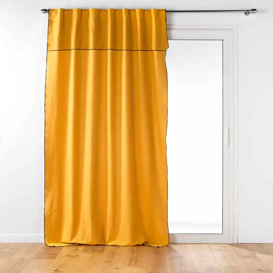 Cortina  semi-opaca algodón reciclable (140 x 240 cm) Mistraline Amarillo mostaza 4