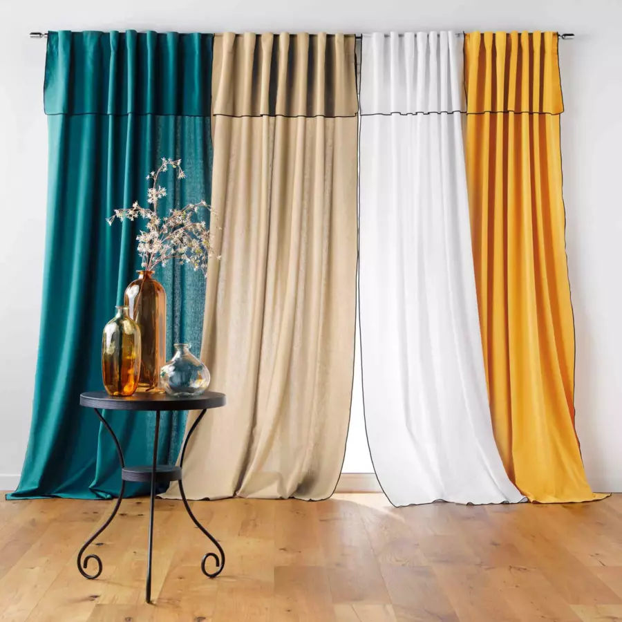 Rideau coton recyclé (140 x 240 cm) Mistraline Jaune moutarde 5