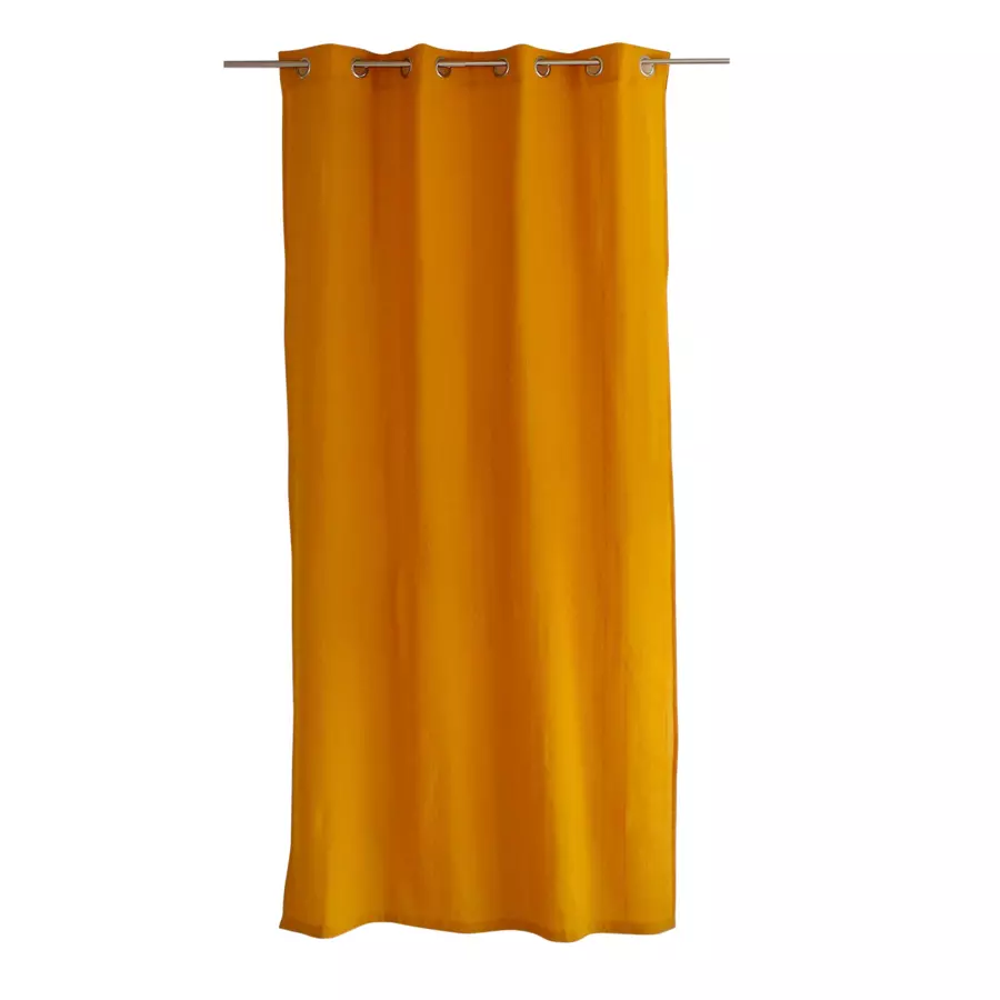 Rideau coton recyclé (140 x 240 cm) Bombay Jaune moutarde 5