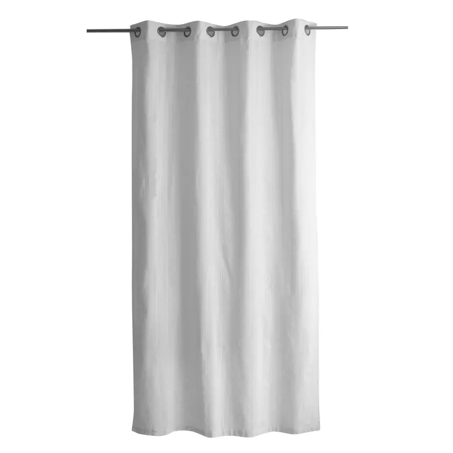 Cortina semi opaca de algodón reciclado (140 x 240 cm) Bombay Blanco 4