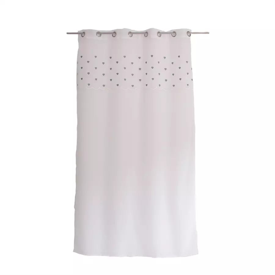 Voilage (140 x 240 cm) C?urs Gris 4
