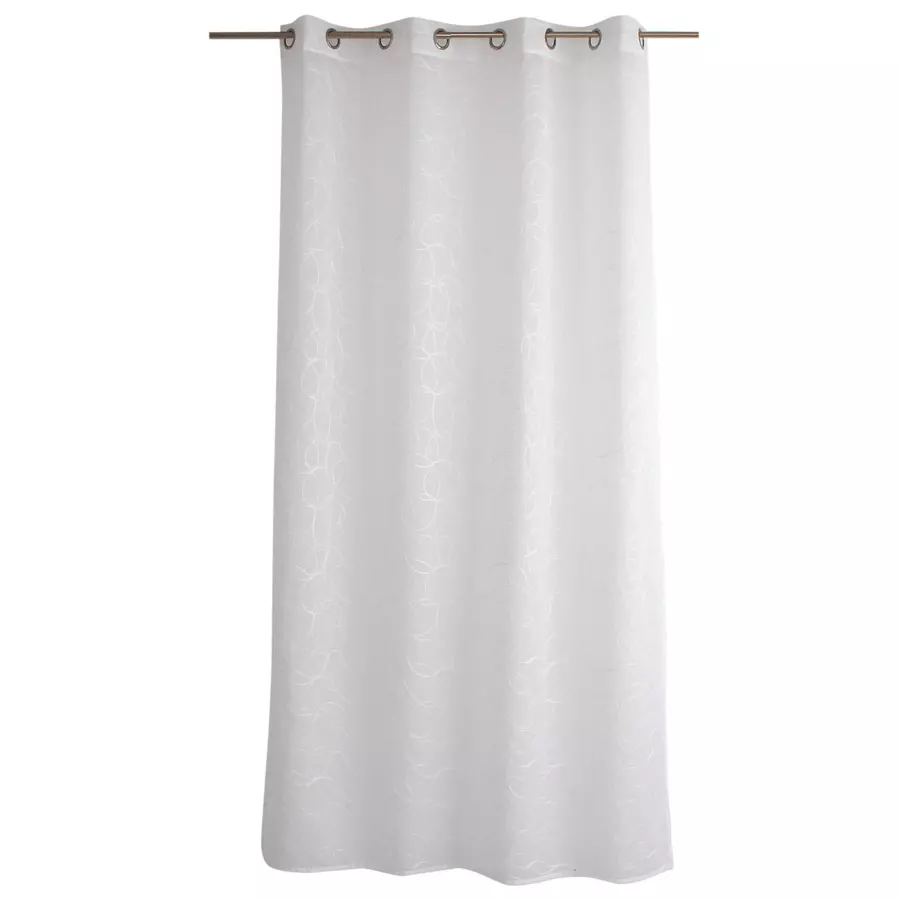 Voilage brodé (140 x 240 cm) Galet Blanc 4