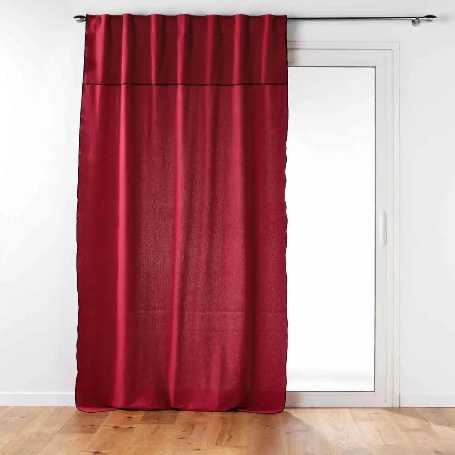 Rideau coton recyclé (140 x 240 cm) Mistraline Bordeaux 4