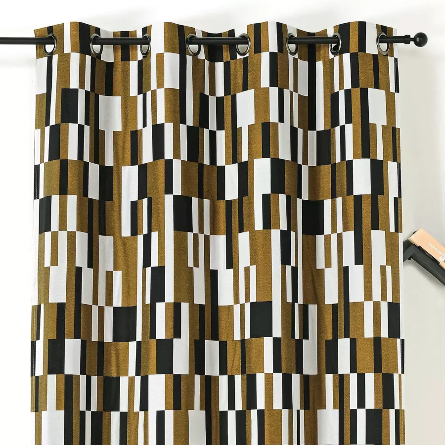 Cortina semi-opaca (140 x 260 cm) Domino Marrón 4