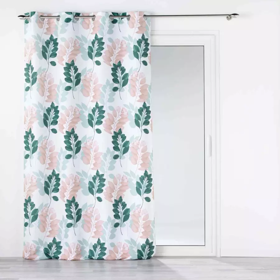 Cortina  semi-opaca(140 x 280 cm) Belline Blanco y verde esmeralda 4
