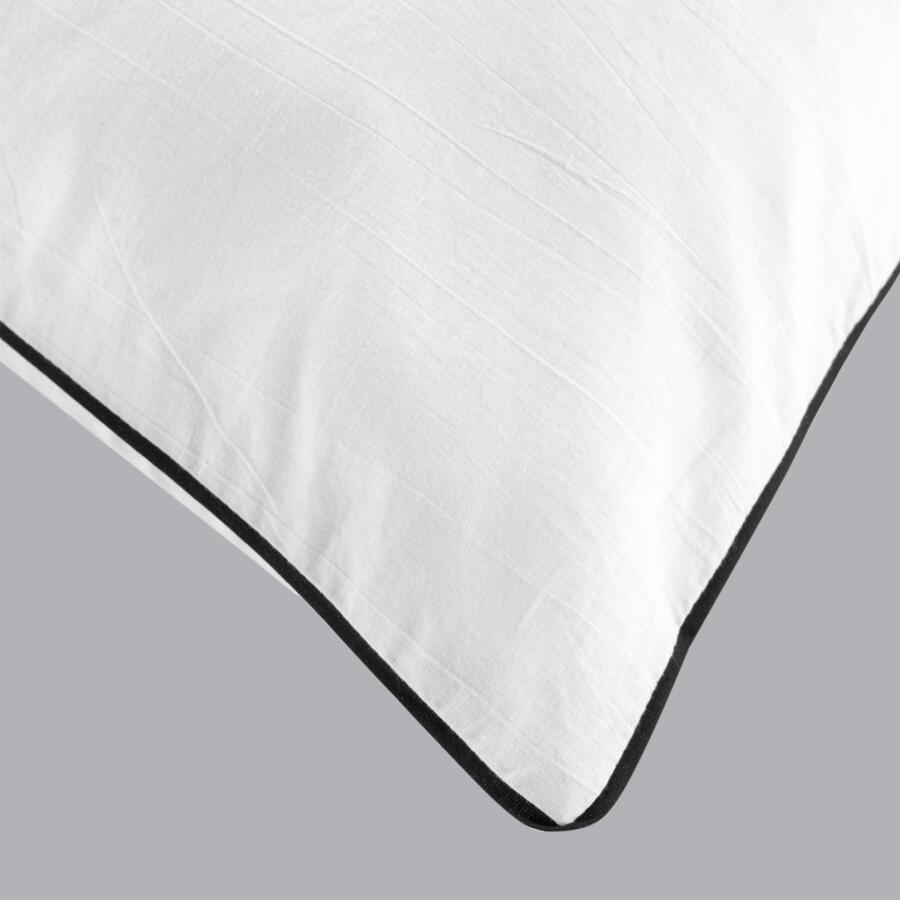 Funda Nórdica y dos fundas para almohadas algodón lavado (240 cm) Linette Blanco 4