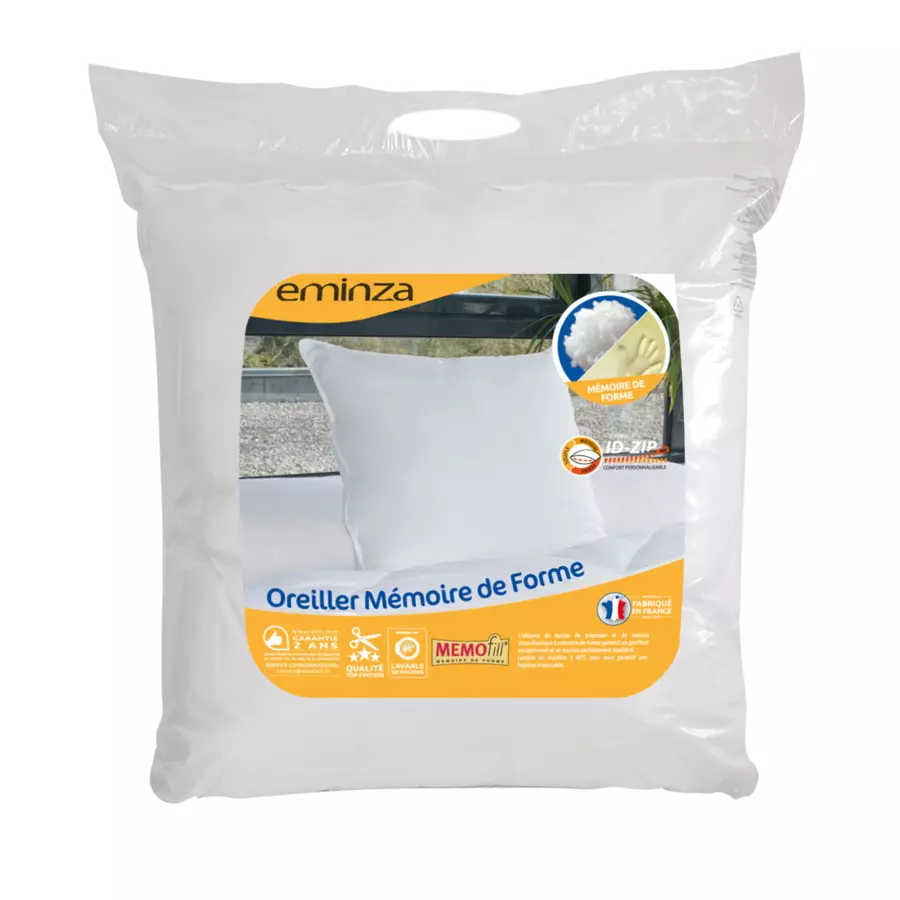 Almohada cuadrada (60 cm) memoria de forma Blanco 4