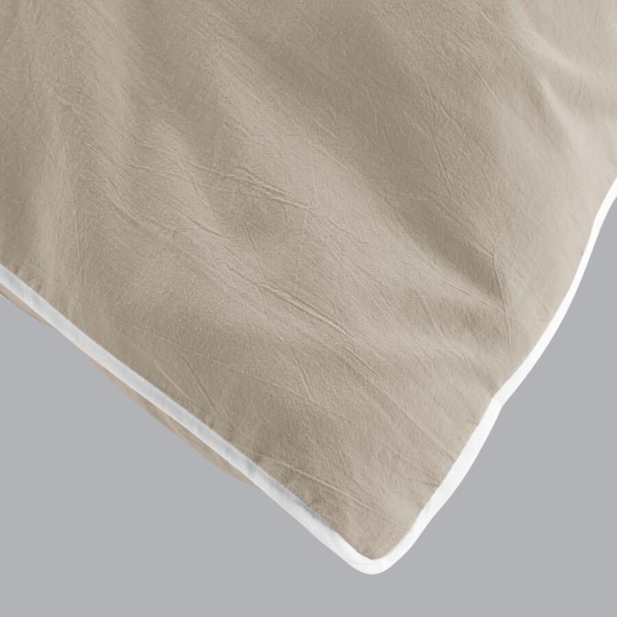 Funda Nórdica y dos fundas para almohadas algodón lavado (240 cm) Linette Beige 4
