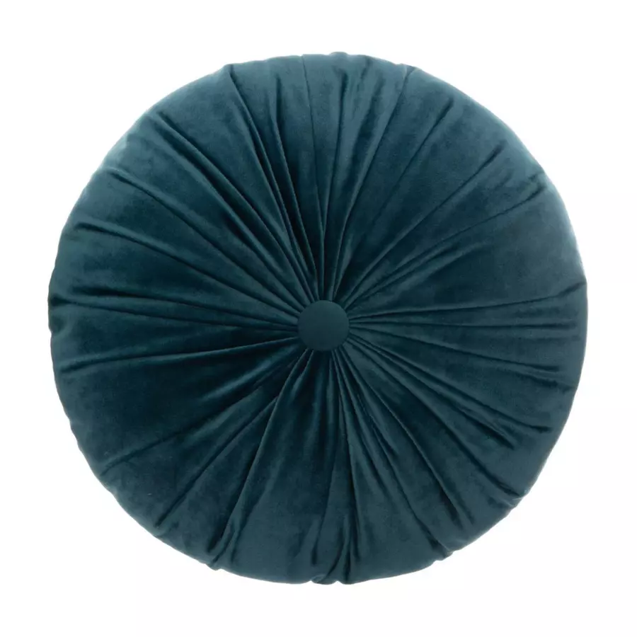 Coussin rond (40 cm) Dolce Bleu canard 4