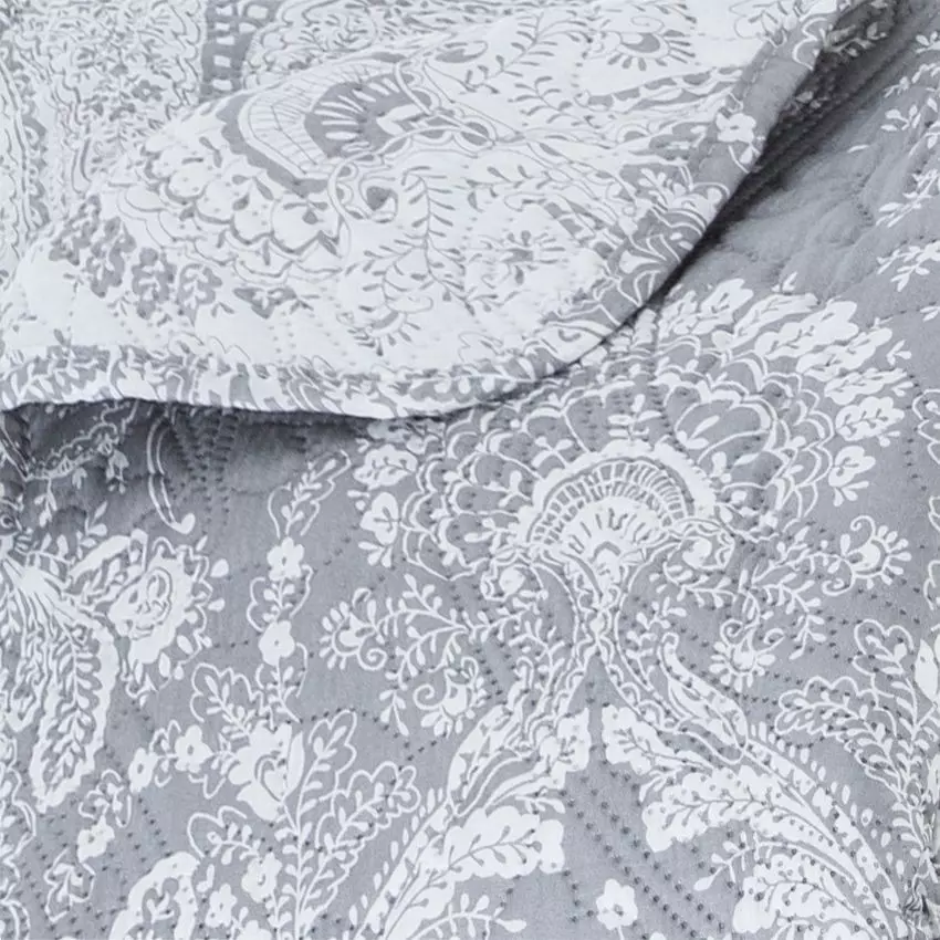 Couvre-lit et taies d'oreiller (240 x 260 cm) Marie Gris clair 4