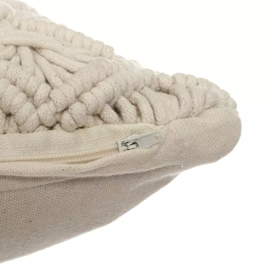 Coussin carré (40 cm) Macram Beige 4
