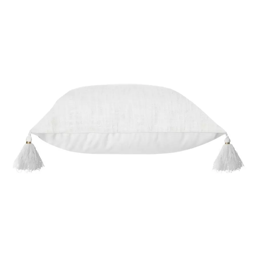 Housse de coussin carrée (40 cm) Slub Blanche 4