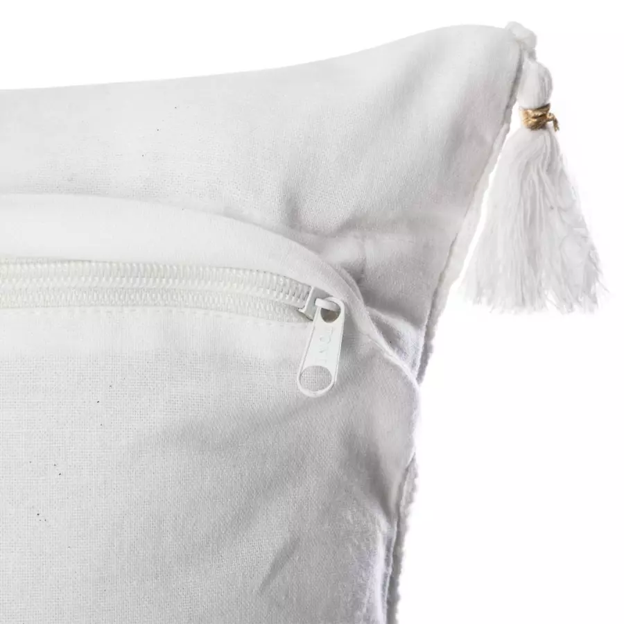 Housse de coussin carrée (40 cm) Slub Blanche 5