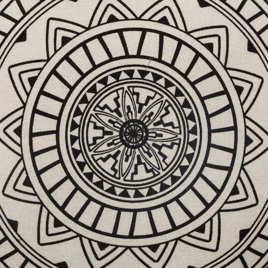 Coussin rond (40 cm) Delhi Noir et blanc 5