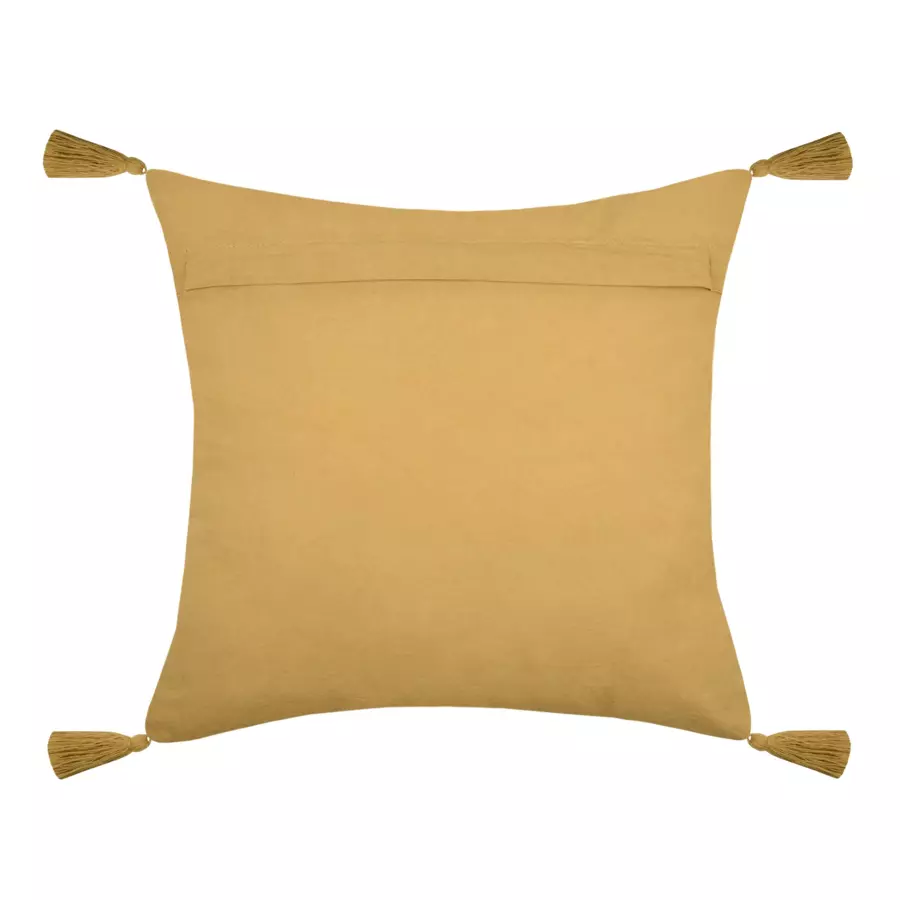 Cojín cuadrado gasa de algodón (40 cm) Sunda Amarillo mostaza