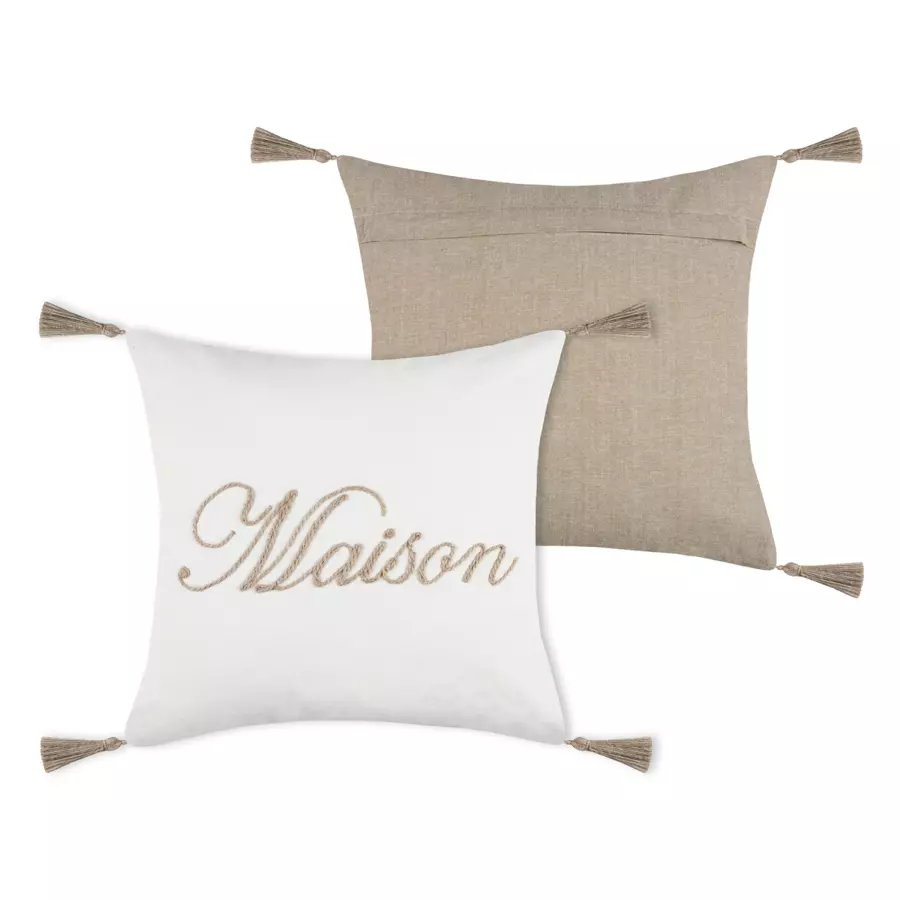 Sierkussen vierkant katoen (40 cm) Maison Ecru 4