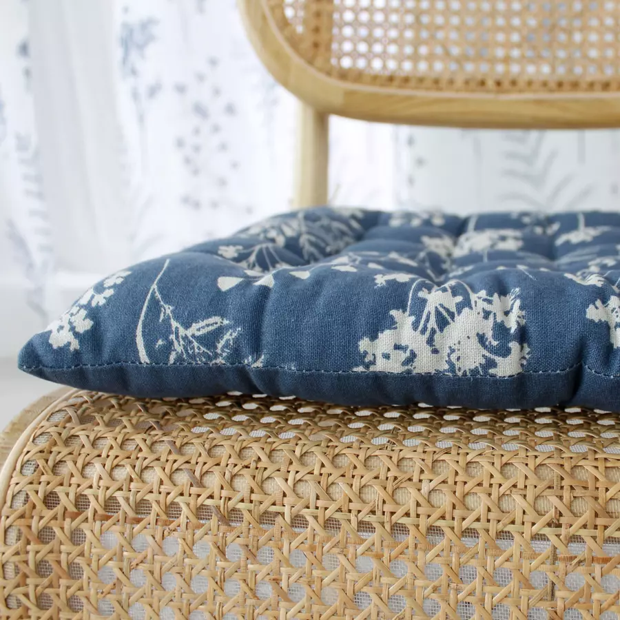 Coussin de chaise carré Herbier Bleu 4