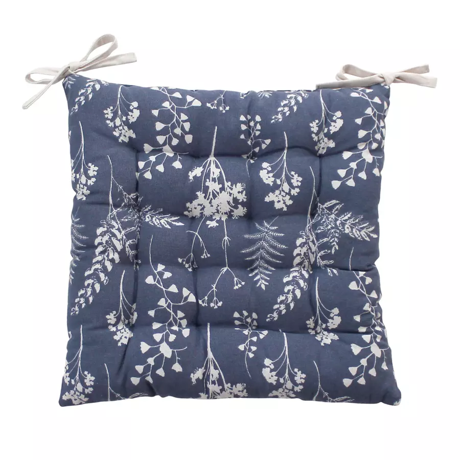 Cojín de silla cuadrado Herbier Azul 5