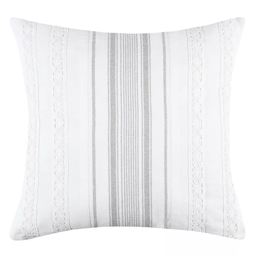 Coussin carré coton (40 cm) Sophie Ecru 4