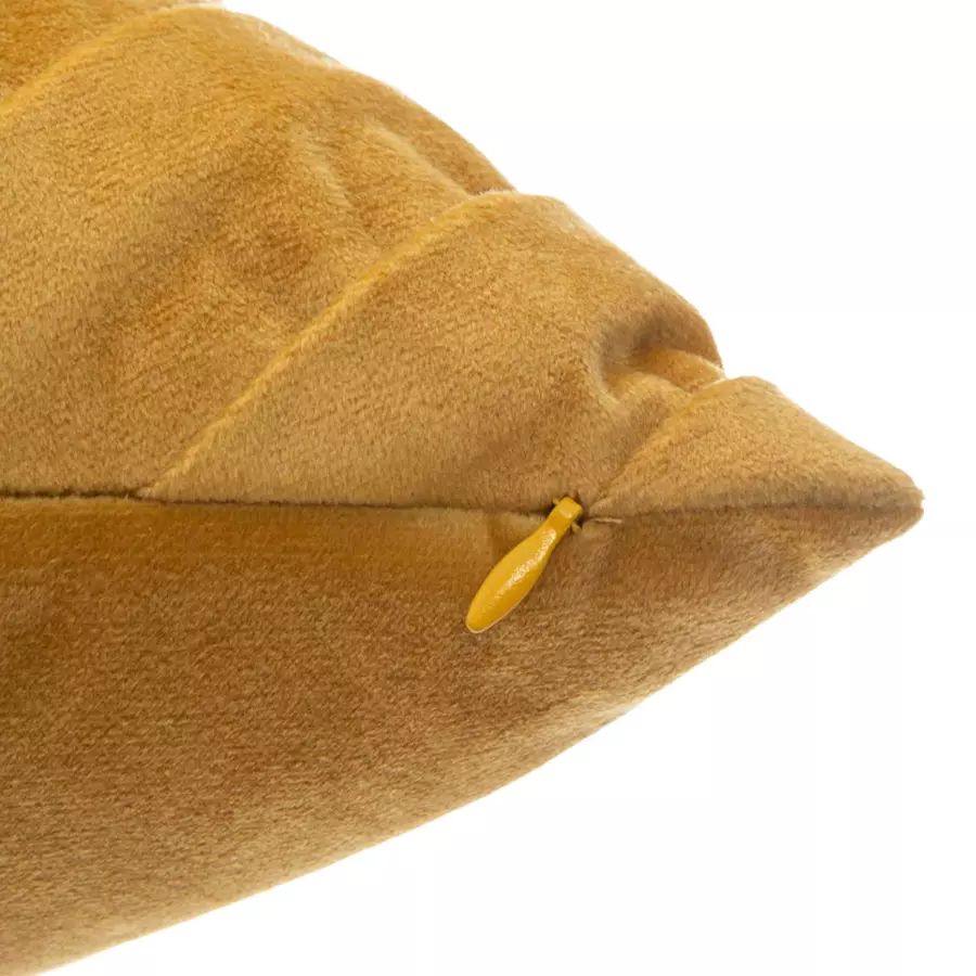 Coussin carré velours (40 cm) Tresseo Jaune ocre 4