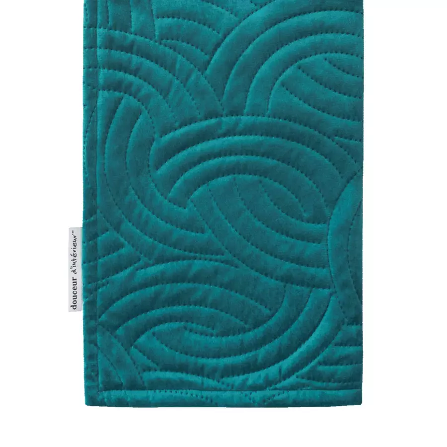 Housse de coussin carrée velours (40 cm) Solange Bleu pétrole