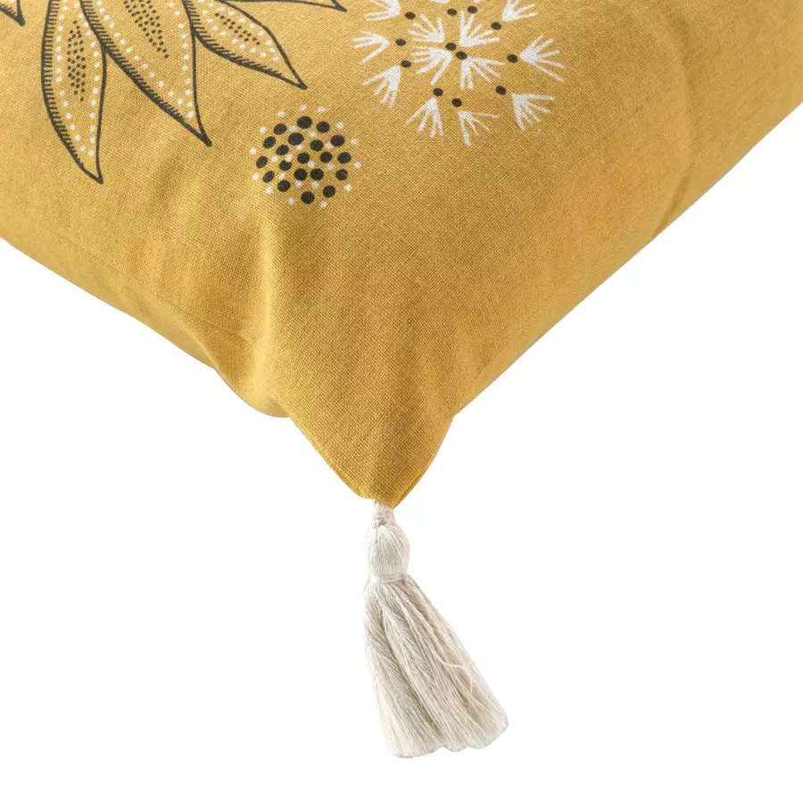 Coussin rectangulaire coton recyclé (50 cm) Suzanne Jaune