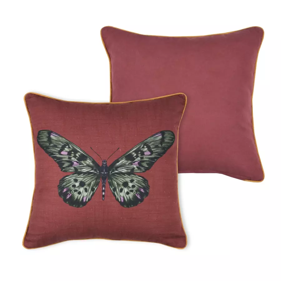 Coussin carré (40 cm) Curiosity Rouge grenache 5