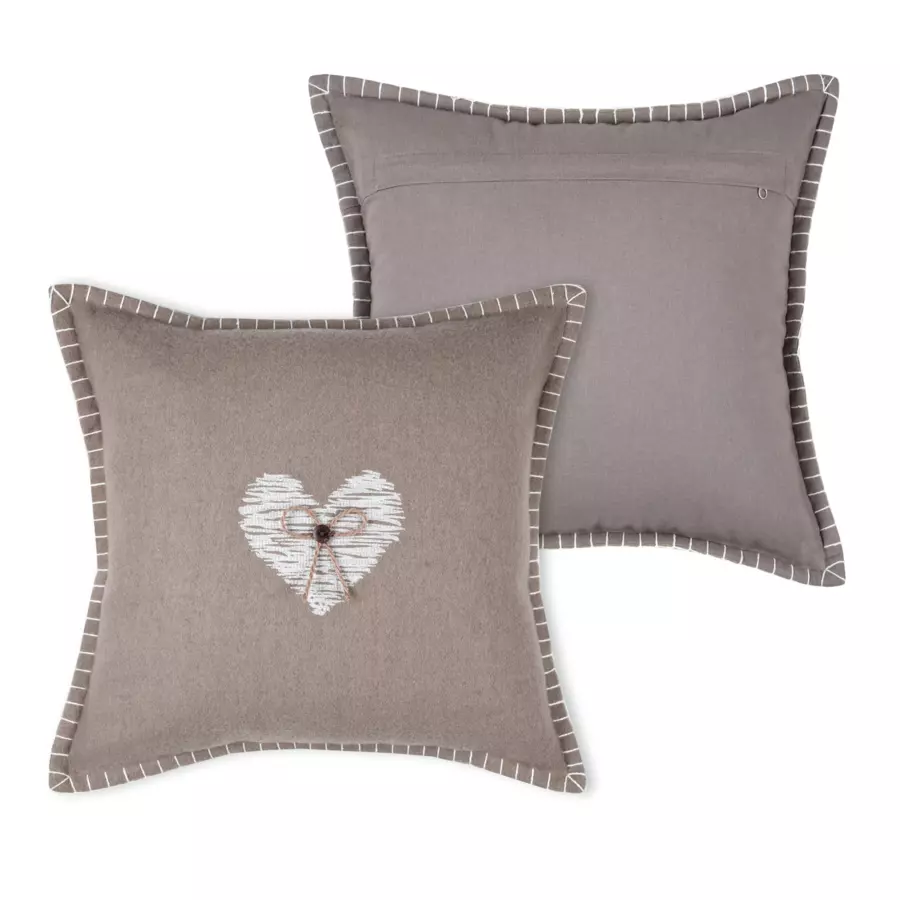 Coussin carré (40 cm) Meane Taupe 4