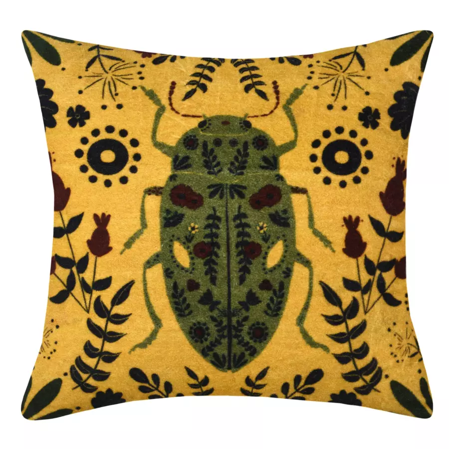 Coussin carré (40 cm) Curiosity Jaune moutarde 4
