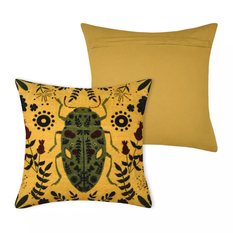 Coussin carré (40 cm) Curiosity Jaune moutarde 5