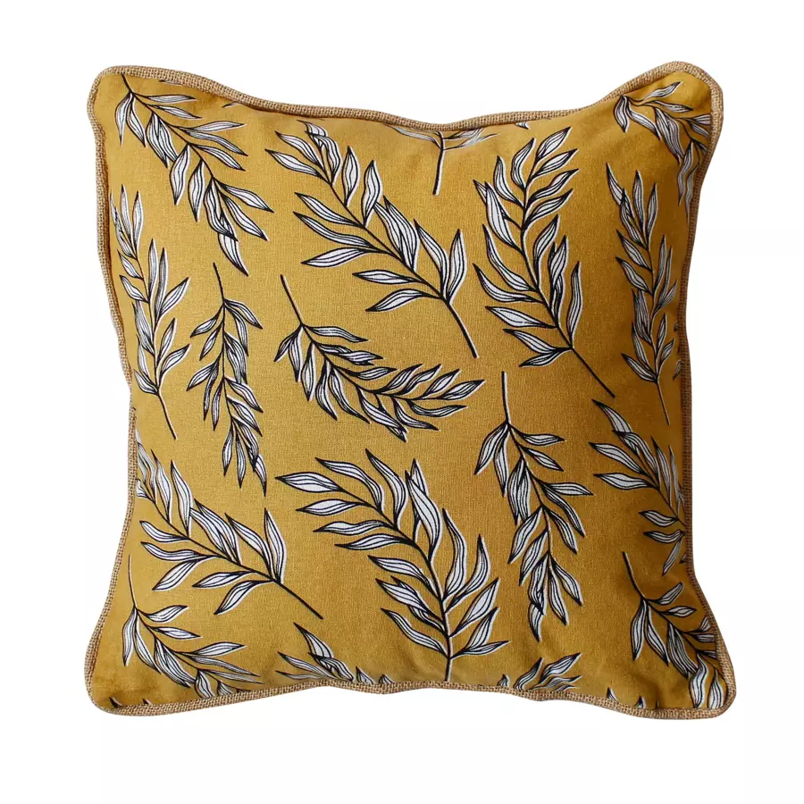Coussin carré coton (40 cm) Lily Jaune ocre 5