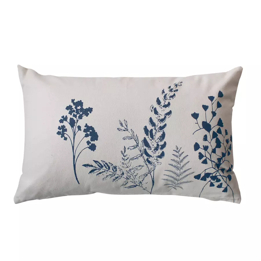 Cojín rectangular en algodón (50 cm) Herbier Azul 4