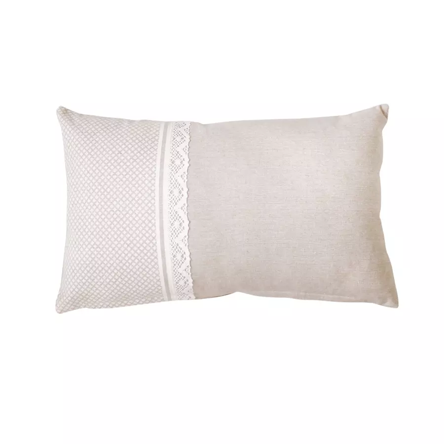 Coussin rectangulaire coton recyclé (50 cm) Rosa Beige 4
