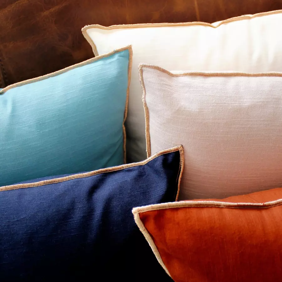 Coussin carré (40 cm) Vegetalis uni Bleu lagon 4