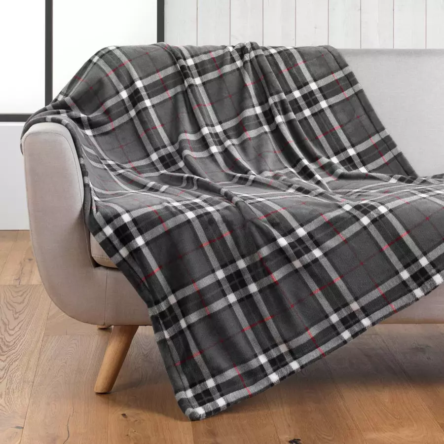 Manta polar con bolsa (150 cm) Scottish Gris