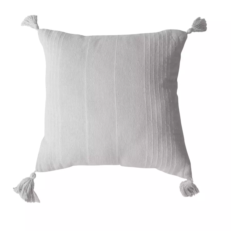 Coussin carré coton recyclé (40 cm) Bombay Blanc 4