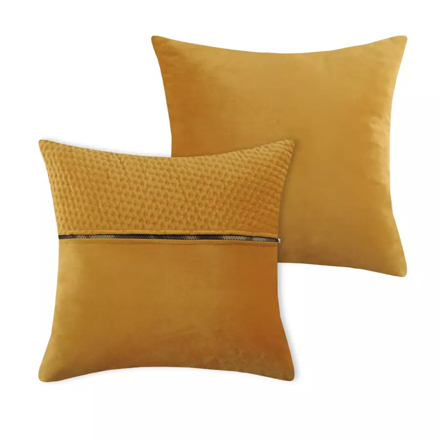 Coussin carré (45 cm) Hoffmann Jaune moutarde 4