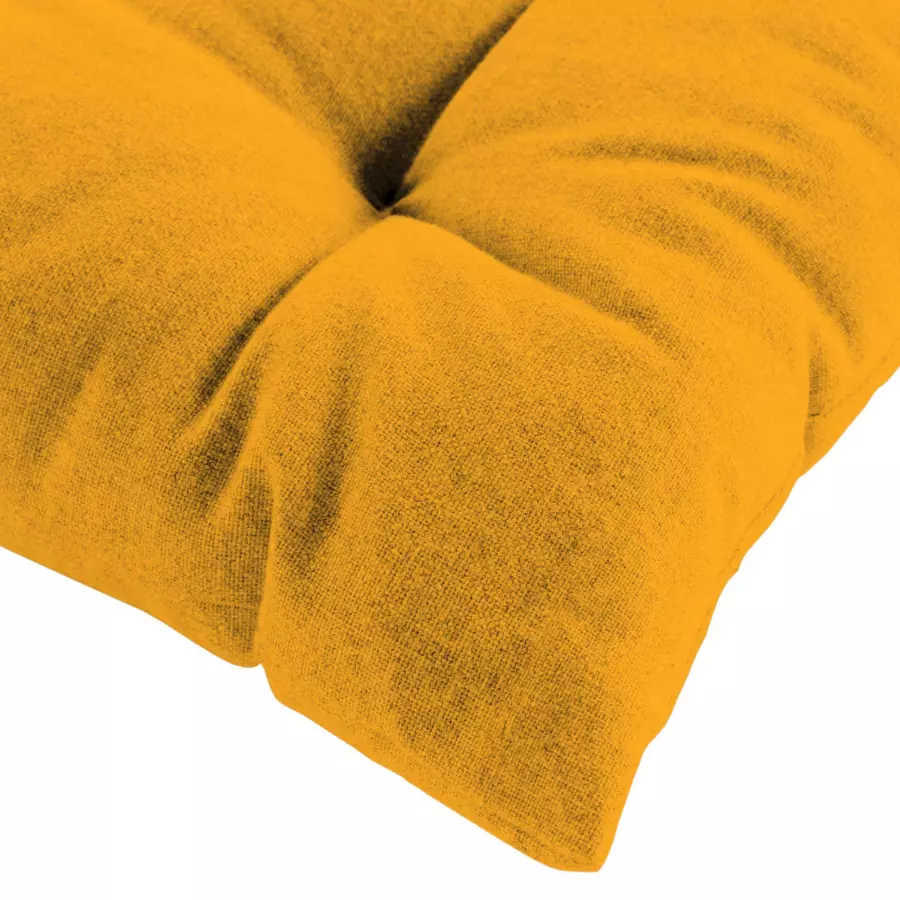 Coussin de chaise coton recyclé Mistral Jaune moutarde 4