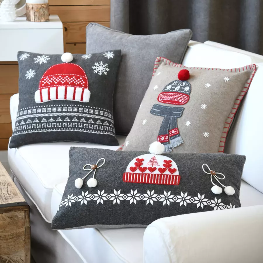 Coussin rectangulaire Luthern Gris anthracite 5