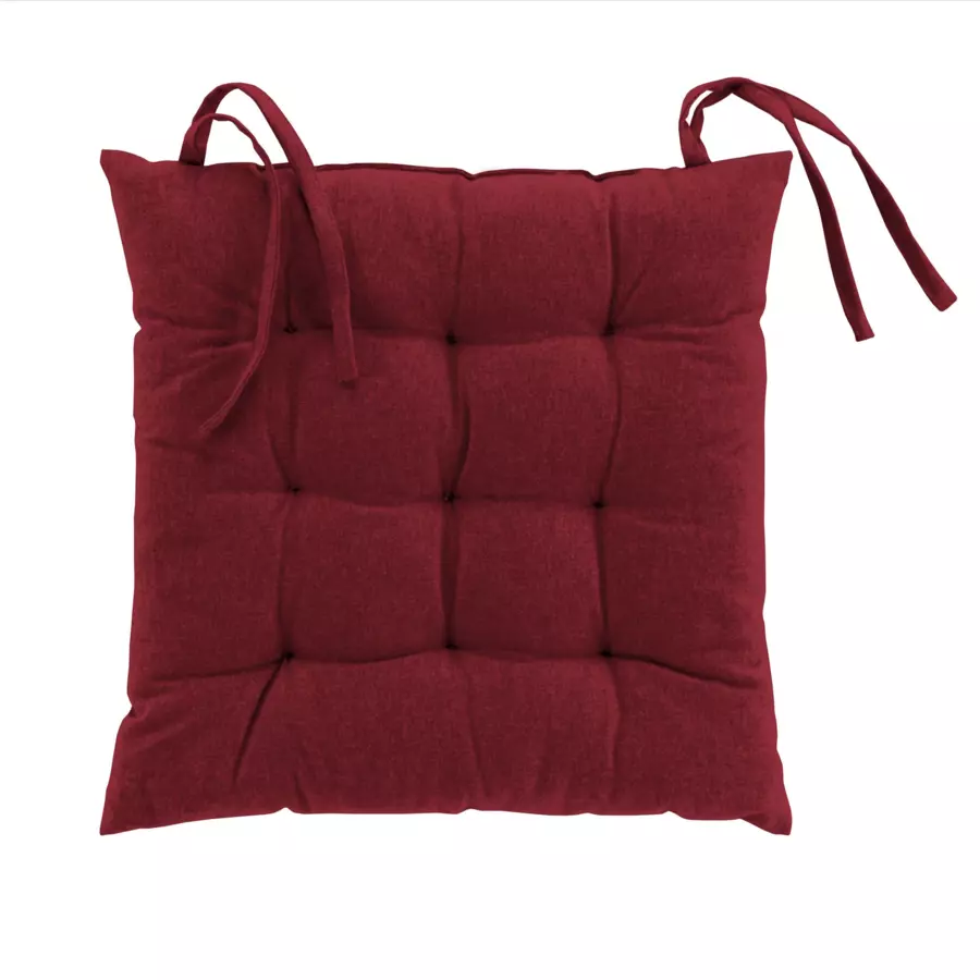 Coussin de chaise coton recyclé Mistral Bordeaux 4