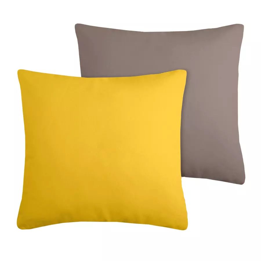Coussin carré (50 cm) Duo Jaune moutarde