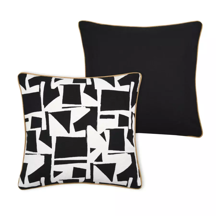 Coussin carré coton (40 cm) Chester Noir