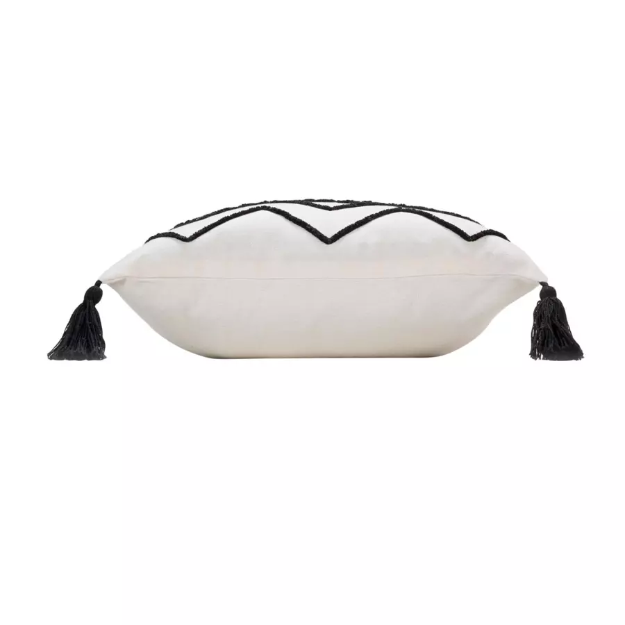 Housse de coussin carrée coton (40 cm) Coline Noire