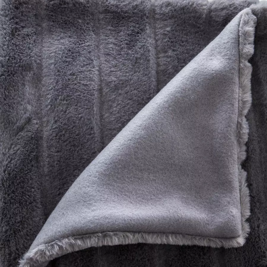 Plaid doux (160 cm) Manoir Gris foncé 4